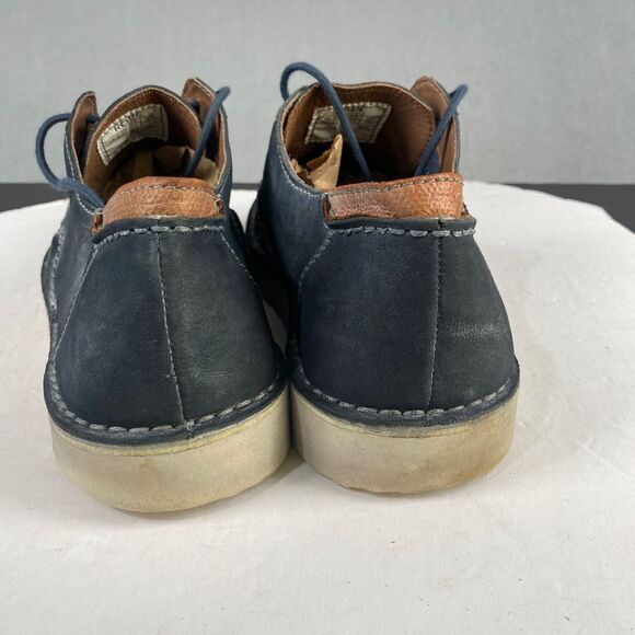 Roan Bed Stu Mens 10.5 Heaton Sneaker Shoe Distressed Navy Leather Casual LaceUp